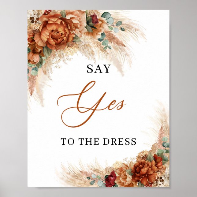 Boho terracotta burgundy Say Yes to Dress Poster (Vorne)
