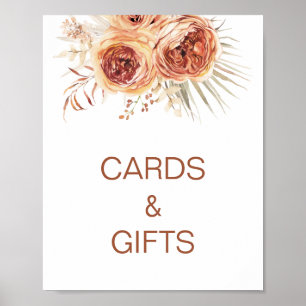Boho Terracotta Burnt Orange Brautparty Poster