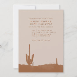 Boho Terracotta Cactus Desert Wedding Einladung