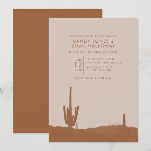 Boho Terracotta Cactus Desert Wedding Einladung
