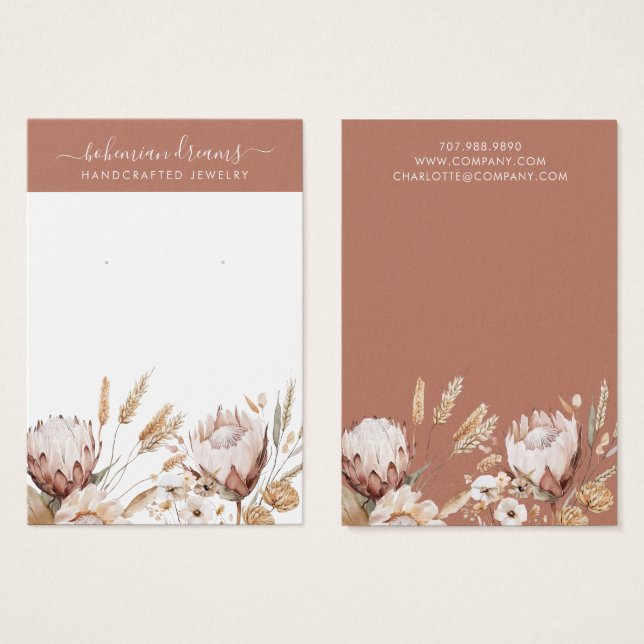 Boho Terracotta Creme Wildblumen (Vorne & Hinten)