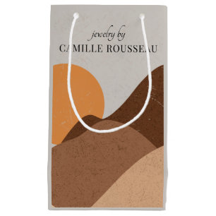 Boho Terracotta Desert Sun Mountains Abstrakt Kleine Geschenktüte