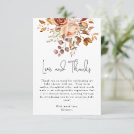 Boho Terracotta Floral Baby Dusche Vielen Dank Dankeskarte