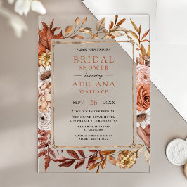 Boho Terracotta Floral Bridal Shower Acryleinladungen