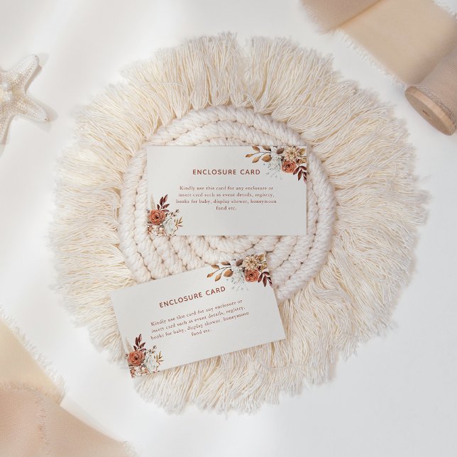 Boho Terracotta Floral Einschließungskarte Mitteilungskarte (Von Creator hochgeladen)