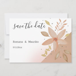 Boho Terracotta Floral Floral Save the Date Karte