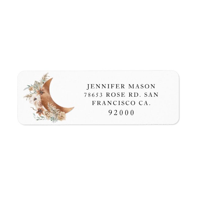 Boho Terracotta Floral Return Label (Vorne)