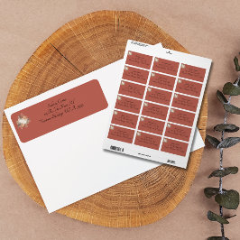 Boho Terracotta Floral Rücksendeadresse