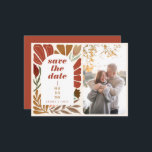 Boho Terracotta Floral Save the Date Wedding Foto Ankündigungspostkarte<br><div class="desc">Boho Terracotta Floral Save the Date Hochzeit Foto Ankündigung Postkarte</div>