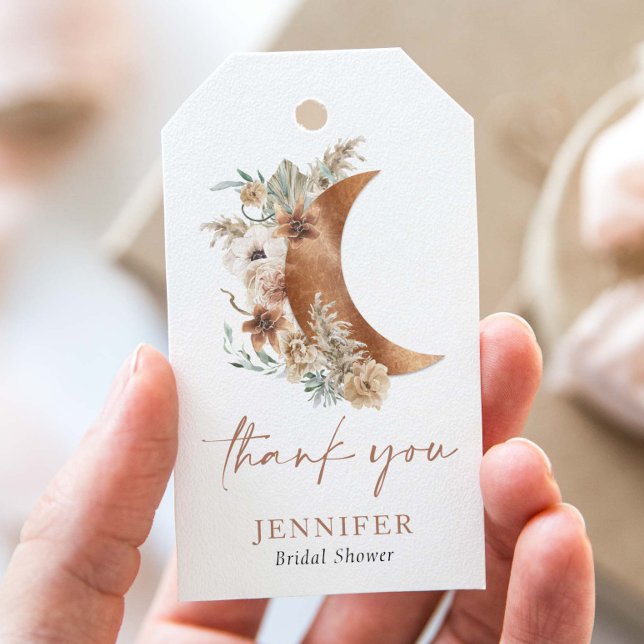 Boho Terracotta Floral Vielen Dank Geschenkanhänger (Von Creator hochgeladen)