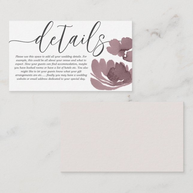 Boho Terracotta Floral Watercolor Hochzeitsstimmun Begleitkarte (Vorne/Hinten)