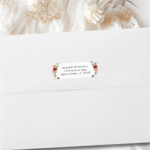 Boho Terracotta Floral Wedding Rücksendeadresse