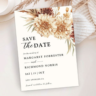 Boho Terracotta Floral Wedding Save the Date Einladung