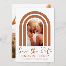 Boho Terracotta Foto Arch Wedding Save the Date