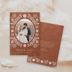 Boho Terracotta Foto Danke, Karte