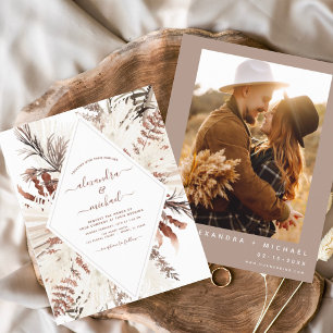 Boho Terracotta Foto Pampas Grass Wedding