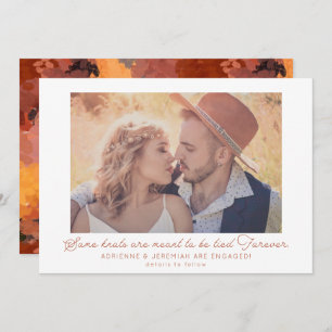 Boho Terracotta Foto Verlobung Ankündigung