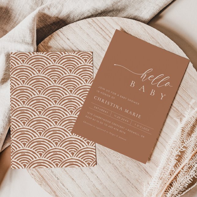 Boho Terracotta Gender Neutral Baby Dusche Einladung (Von Creator hochgeladen)