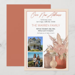 Boho Terracotta-Grasse Blumenrost Foto Bewegend Ankündigung