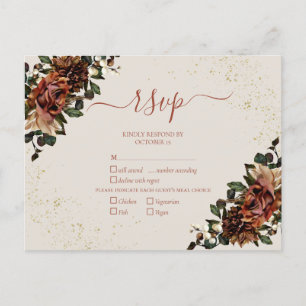 Boho Terracotta Greenery Floral Gold UAWG Einladungspostkarte