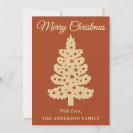 Boho terracotta Handgeschriebene Script Weihnachts Feiertagskarte