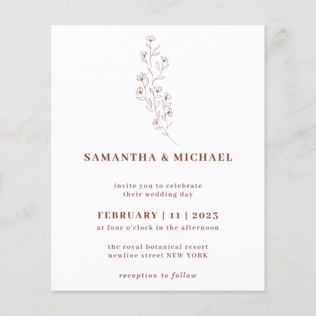 Boho Terracotta Indie Rustic Botanische winzige Bu Flyer (Vorne)