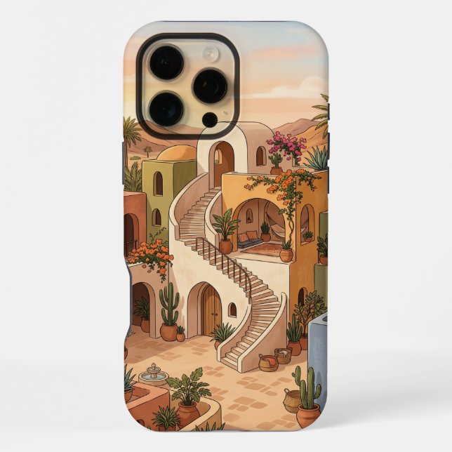 Boho Terracotta iPhone 16 Pro Max Case | Moroccan  Hülle (Rückseite)