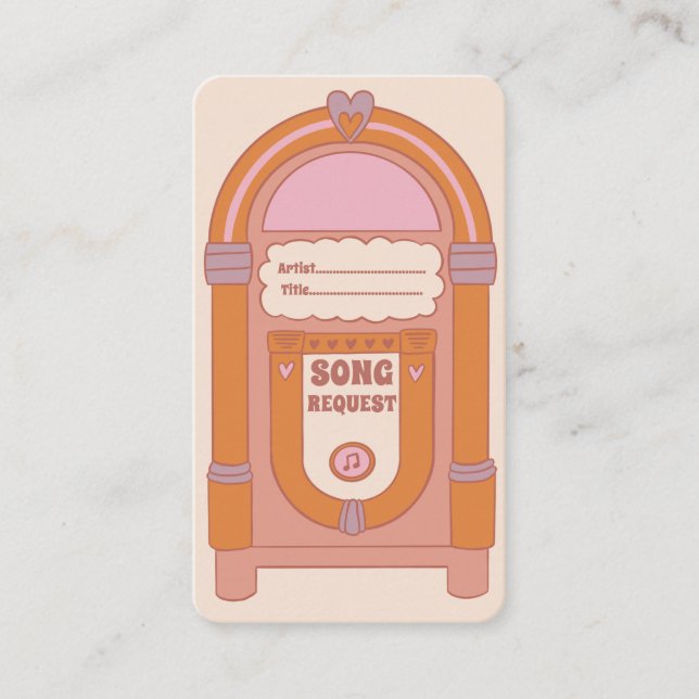 Boho Terracotta Jukebox Song Request Card Begleitkarte (Vorderseite)