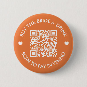 Boho Terracotta kauft die Braut A Drink QR Code Button