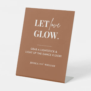 Boho Terracotta Lasse Liebe Glow Wedding Sign Sockelschild