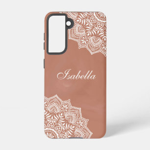 Boho Terracotta Mandala Individuelle Name Samsung Galaxy Hülle
