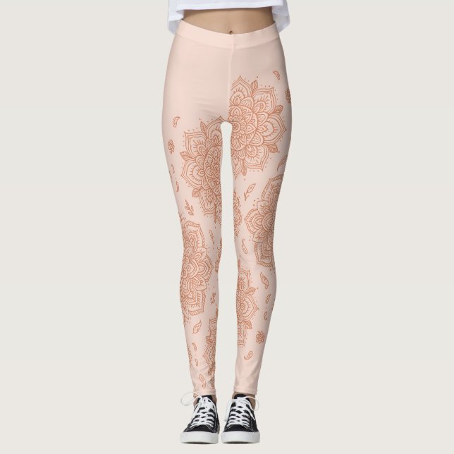 Boho Terracotta Mandala Leggings (Vorderseite)
