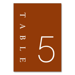 Boho Terracotta Minimalistisch Nummernkarte Tischnummer