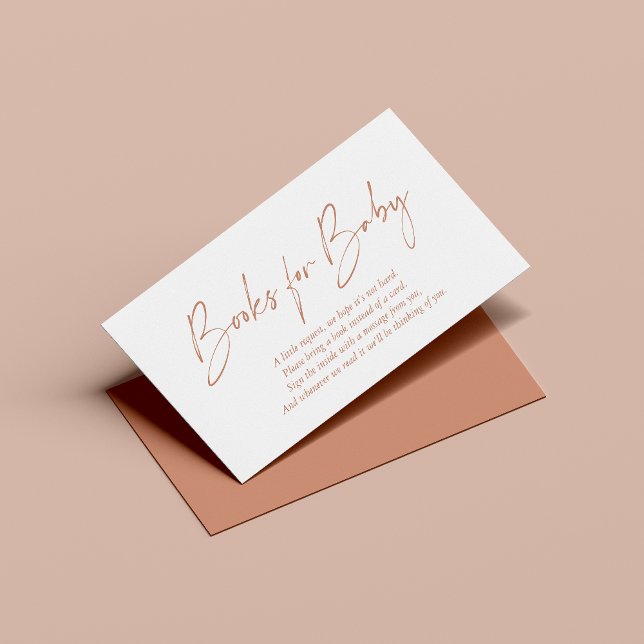 Boho Terracotta Moderne handgeschriebene Bücher fü Begleitkarte (Von Creator hochgeladen)