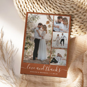Boho Terracotta Multi-Foto Wedding Dankeskarte