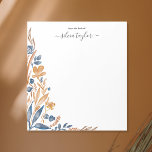 Boho Terracotta Navy Wildblume Individuelle Name Notizblock<br><div class="desc">Boho Terracotta Navy Wildblume Individuelle Name Notepad</div>