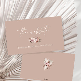 Boho Terracotta Neutral Dried Floral Wedding Begleitkarte