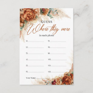 Boho terracotta pampas burgundy Wo sie waren Begleitkarte