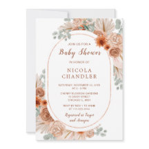 Boho Terracotta Pampas Grass Baby Dusche