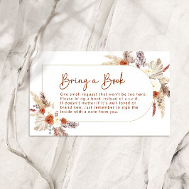 Boho Terracotta Pampas Grass Bringen Sie ein Buch Begleitkarte