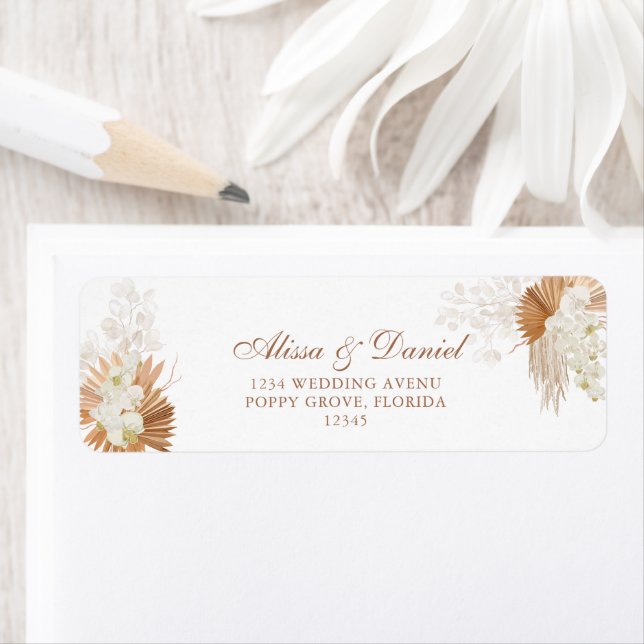 Boho Terracotta Pampas Grass Orchid Anschrift (Insitu)