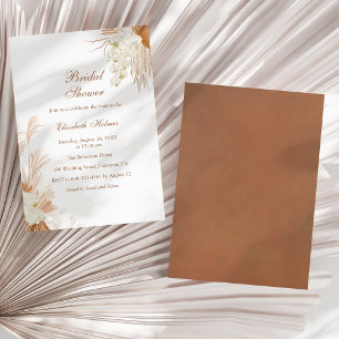 Boho Terracotta Pampas Grass Orchid Brautparty Einladung