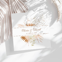 Boho Terracotta Pampas Grass Orchid Wedding Serviette