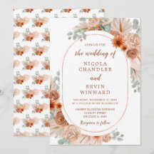 Boho Terracotta Pampas Grass Wedding