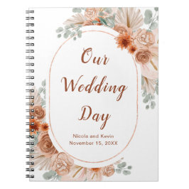 Boho Terracotta Pampas Grass Wedding Planner Notizblock
