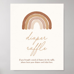 Boho Terracotta Rainbow Baby Dusche Windelwanne Poster