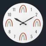 Boho Terracotta Rainbow Kids Wall Clock Große Wanduhr<br><div class="desc">Jeden Tag fügen wir neue Designs hinzu!</div>