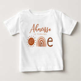 Boho Terracotta Rainbow Sunshine Erstgeburt Baby T-shirt