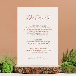 Boho Terracotta Rust Blume Wedding | Details ENCL Begleitkarte