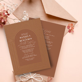 Boho Terracotta Rust Wedding Arch & UAWG QR Code Folieneinladung